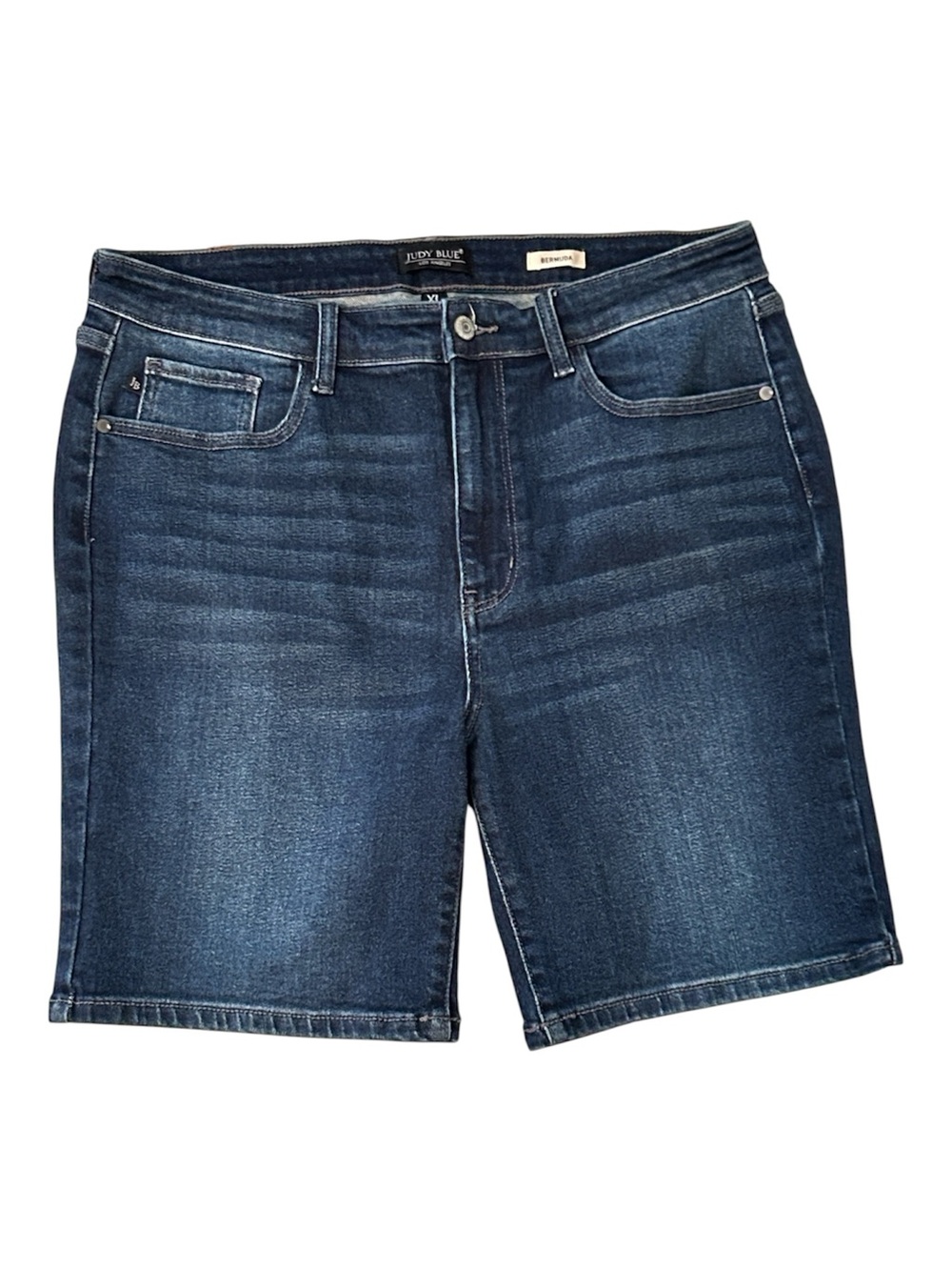 Judy Blue Dark Blue Denim Jean Bermuda Shorts. Size XL.